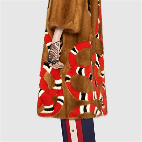 gucci women's long coat|Gucci fur coats female.